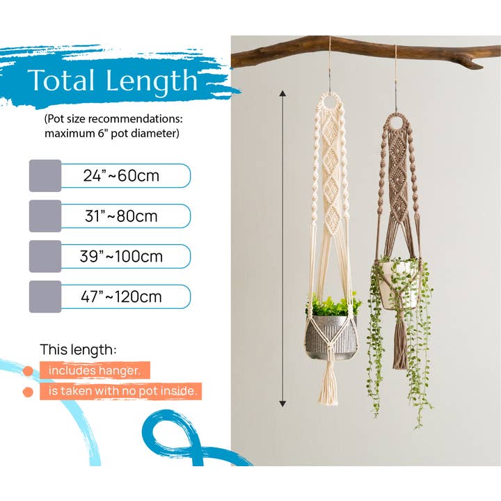 BeanDaikon - Wholesale Hanging Planter - Macrame Plant Hanger I71