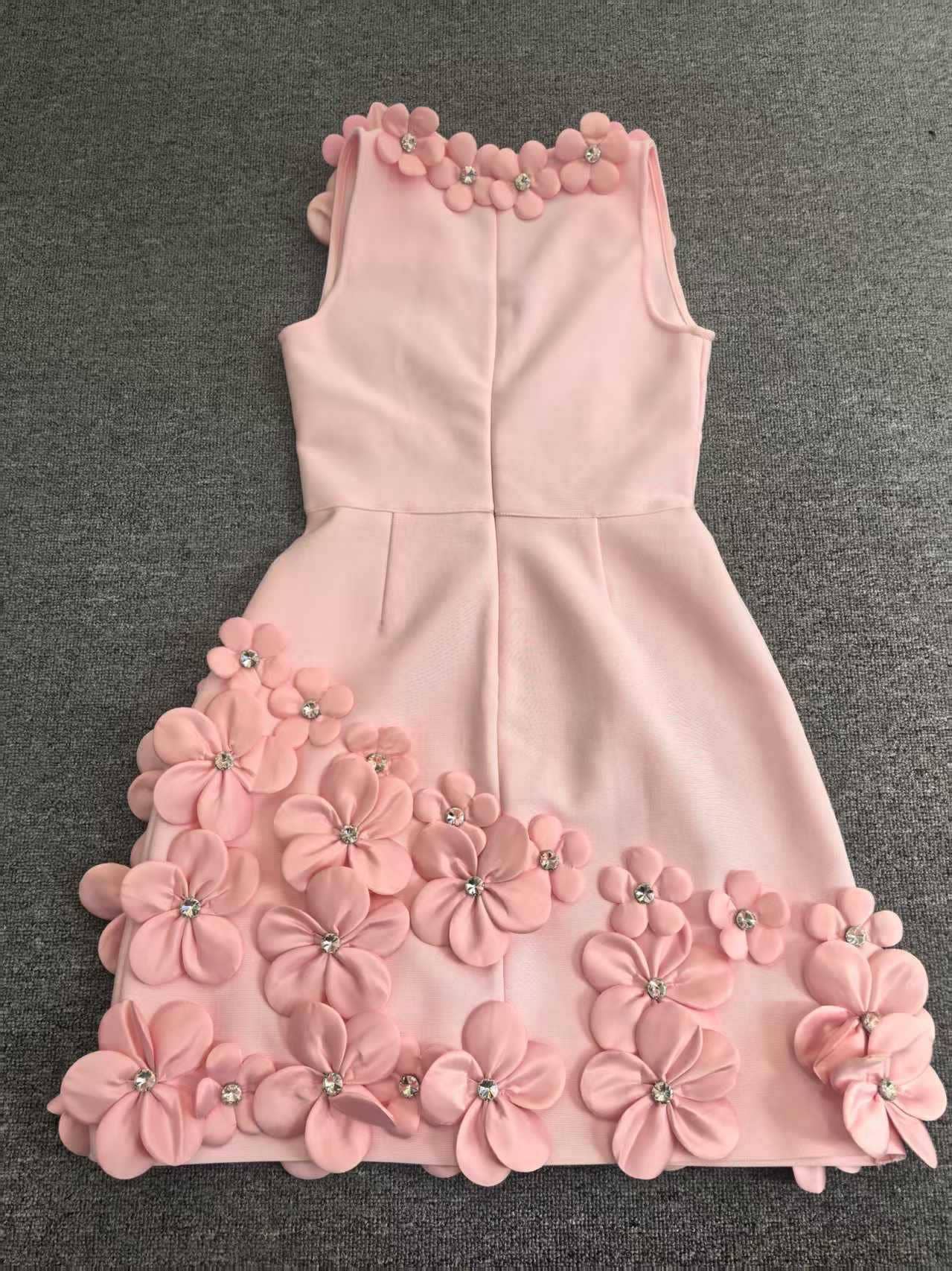 Productseeker - Wholesale Dress - Women's - DR524Y Suspender Mini Dress with Contrast 3D Floral Designs13