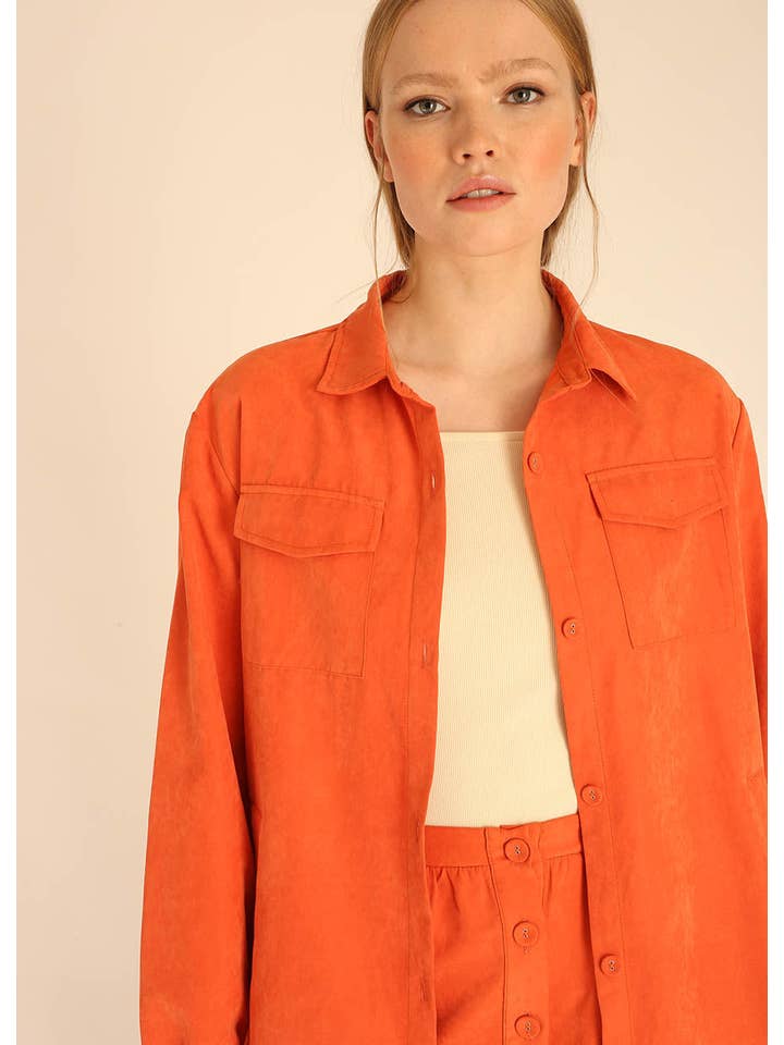 Pepaloves - Wholesale Shirt Jacket/Shacket - Women's - LONG OVERSHIRT PEACH3