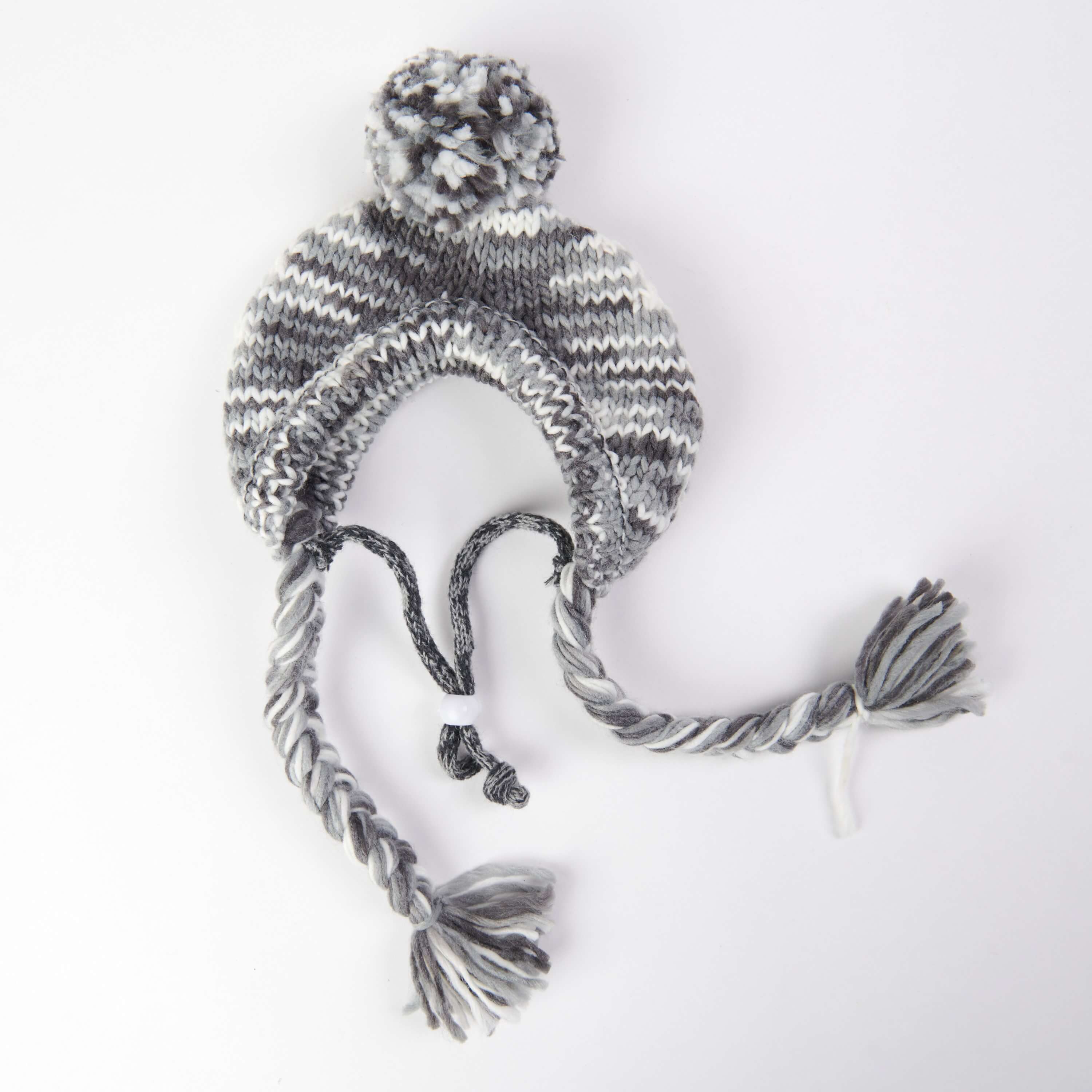 Spark Paws - Wholesale Pet Hat - Dog - Knit Pom Pom Dog Beanie Hat - Salt and Pepper2