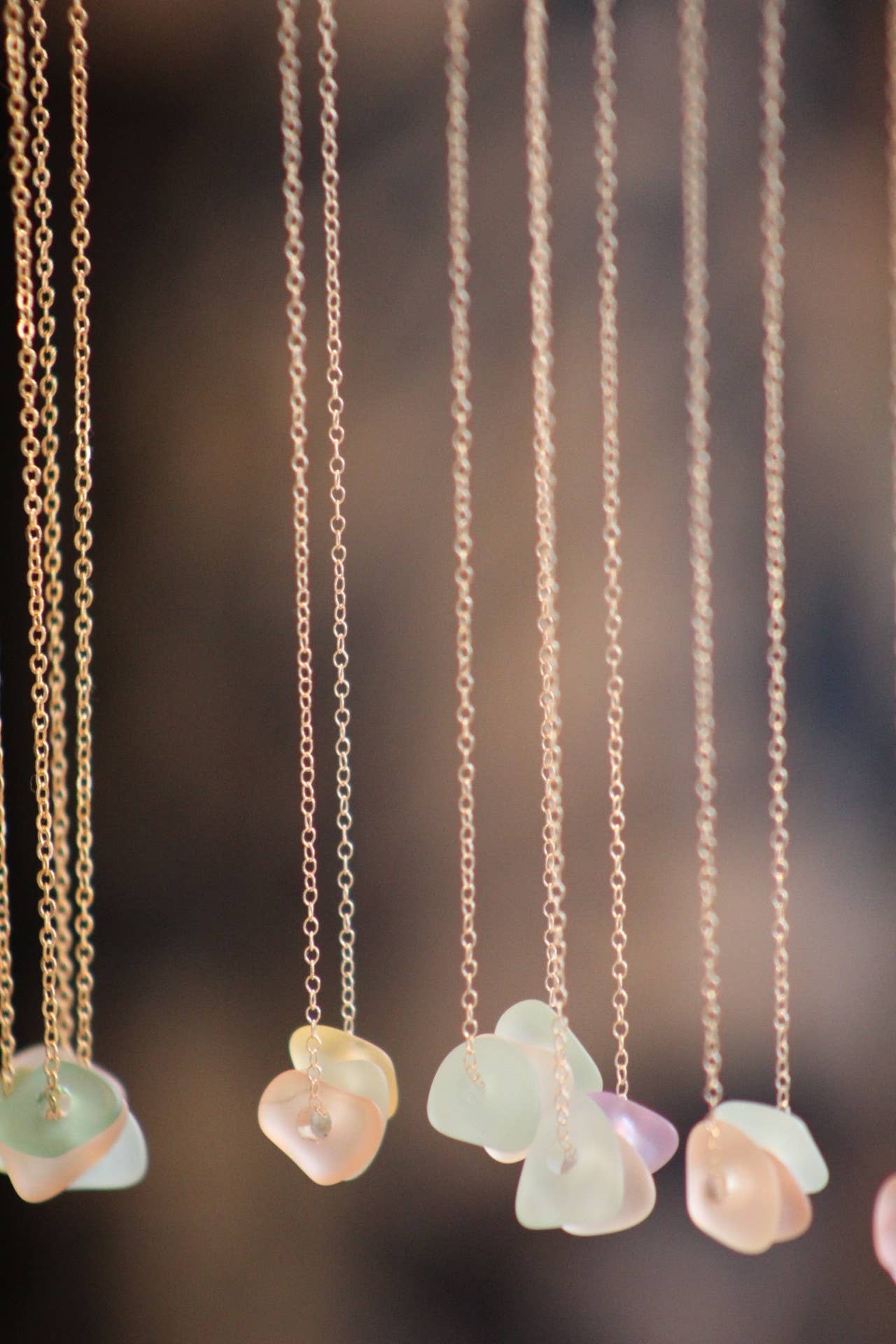 Beach Babe Hawaii - Wholesale Pendant/Charm Necklace - Floating Sea Glass Necklace 14k Gold-Fill2