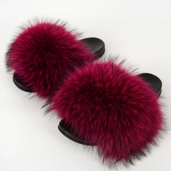 VividLux - Wholesale Slippers - Women's - Fluffy Fur Slides Flat Furry Sandals for Women 29