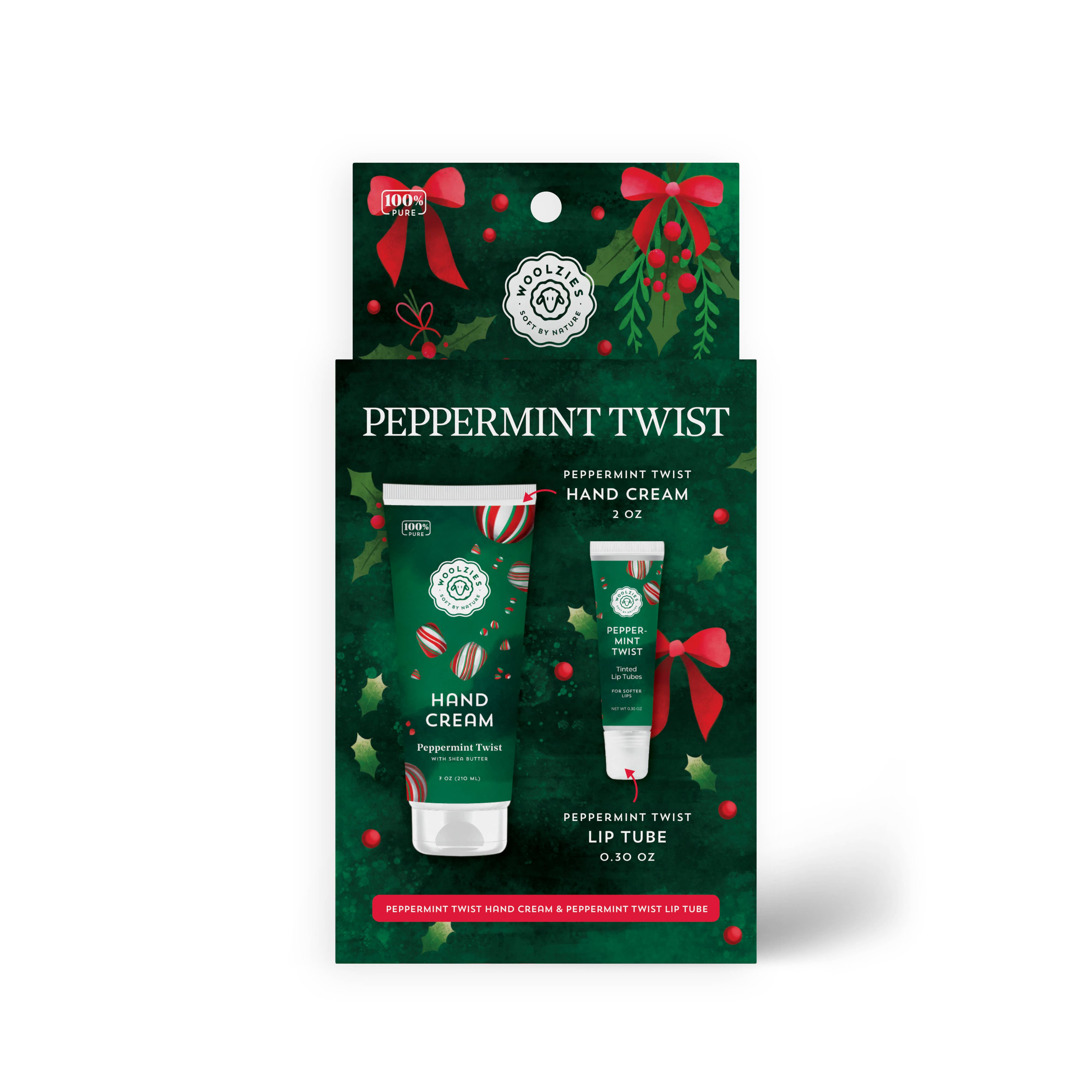 Woolzies - Wholesale Hand Cream/Lotion - Peppermint Twist Hand Cream & Lip Mask Duo – Holiday Set3