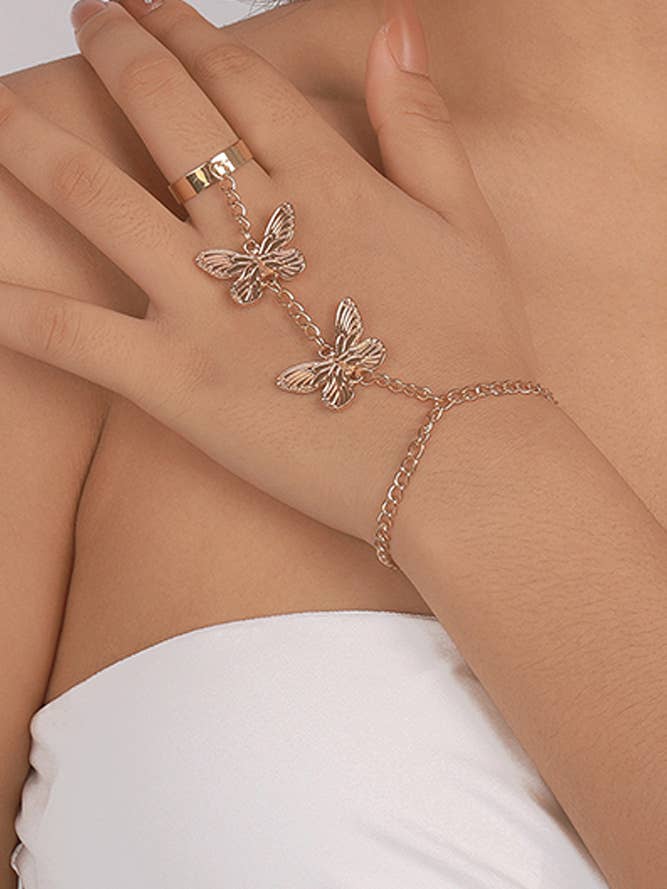 Alloy Spider vlinderarmband met ring MOQ 5 stuks XD026 voor wholesale door UNISHE