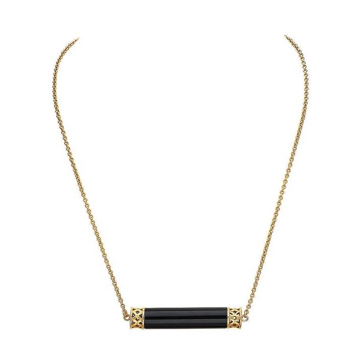 Black Spinel Log Necklace for wholesale by Jewelry Fiesta