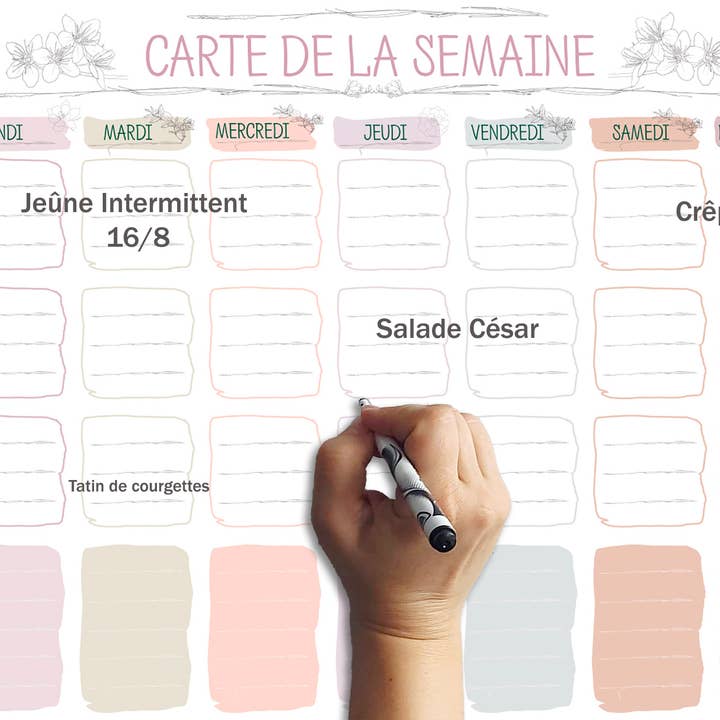 DecoristArt - Wholesale Whiteboard/Dry-Erase Board - Magnetic Weekly Menu Planner Fridge Whiteboard - French2