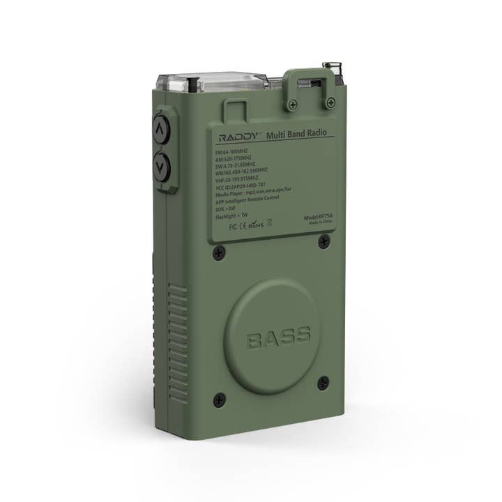 Radioddity - Wholesale Speakers - Raddy RF75A Shortwave Radio | Bluetooth 5.0 APP Control | FM AM VHF SW WB | Type-C Charging | SOS Flashlight1
