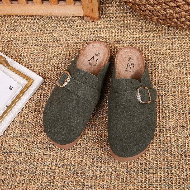 BELLICY / Cink-me - Wholesale Mules - Women's - Suede mules with buckle, IU23213