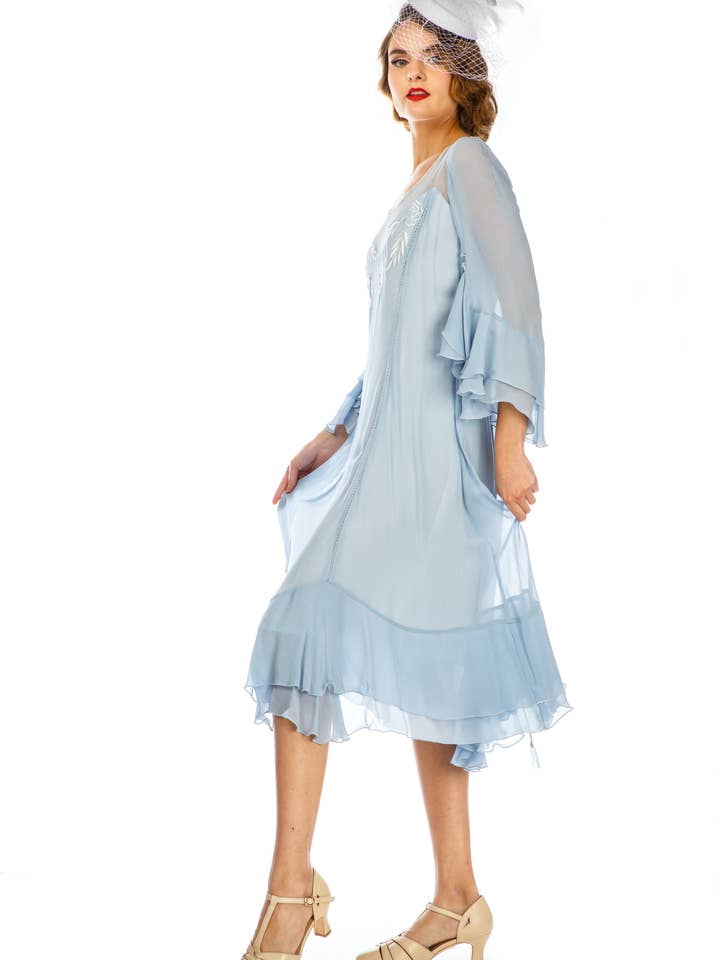LightCyan Vintage Inspired Sky Blue Dress by Nataya for wholesale on Faire