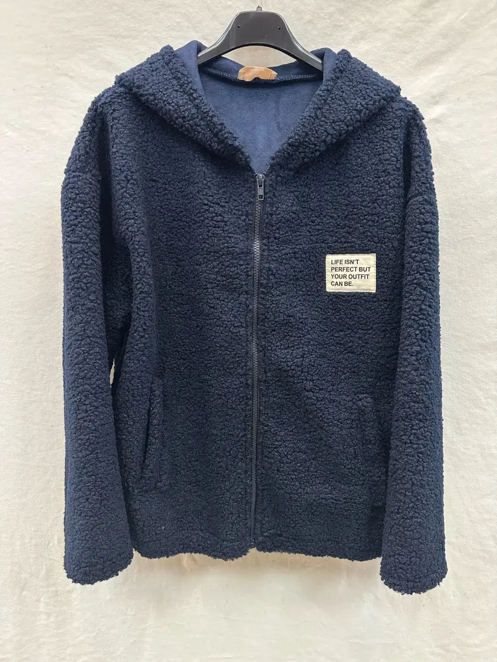 Mimi & Gogo - Wholesale Jacket - Women's - Fleece Hooded Jacket With Zip @3408_VeZipEcusson4