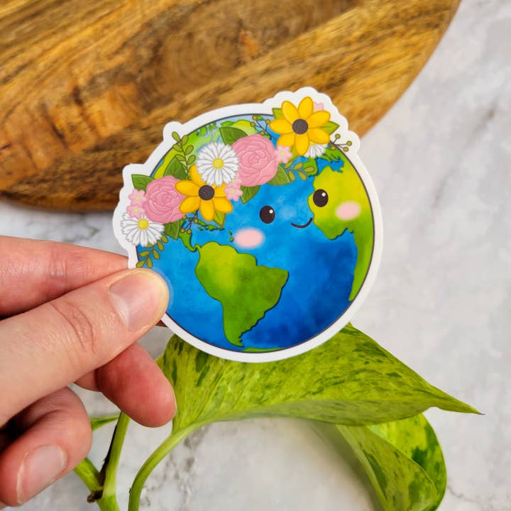 Mother Earth Vinyl Sticker, 3x3" for wholesale by Chez Louie Designs
