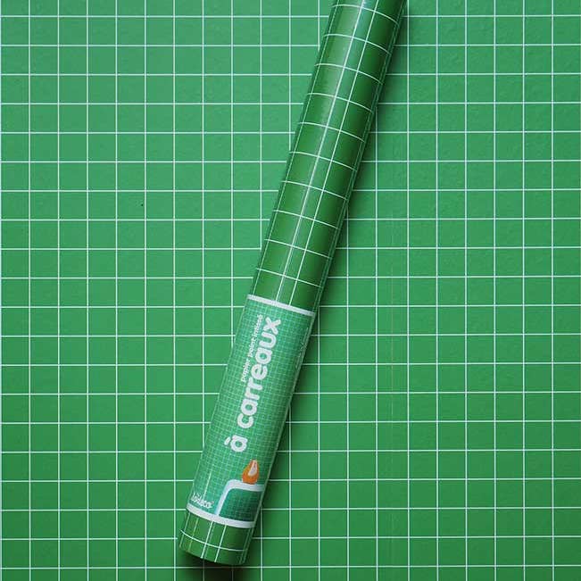 À Carreaux - Wholesale Wallpaper - GREEN POP Wallpaper with small white squares1