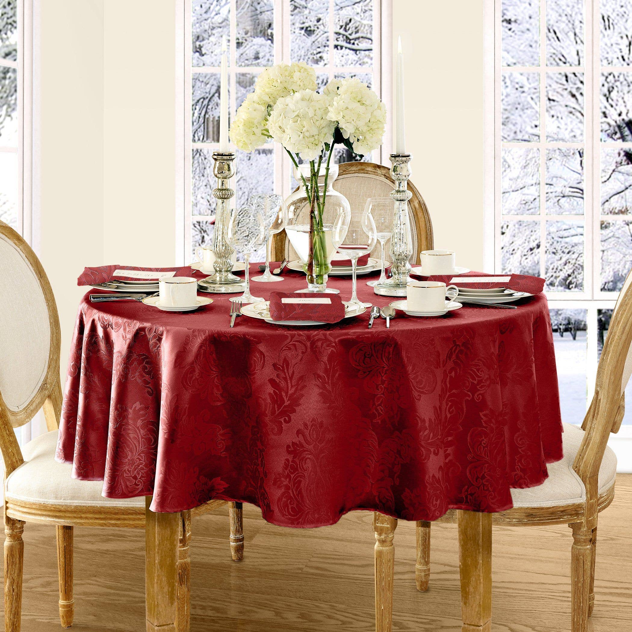 Threadmade Home - Wholesale Tablecloth - Barcelona Jacquard Damask Tablecloth6