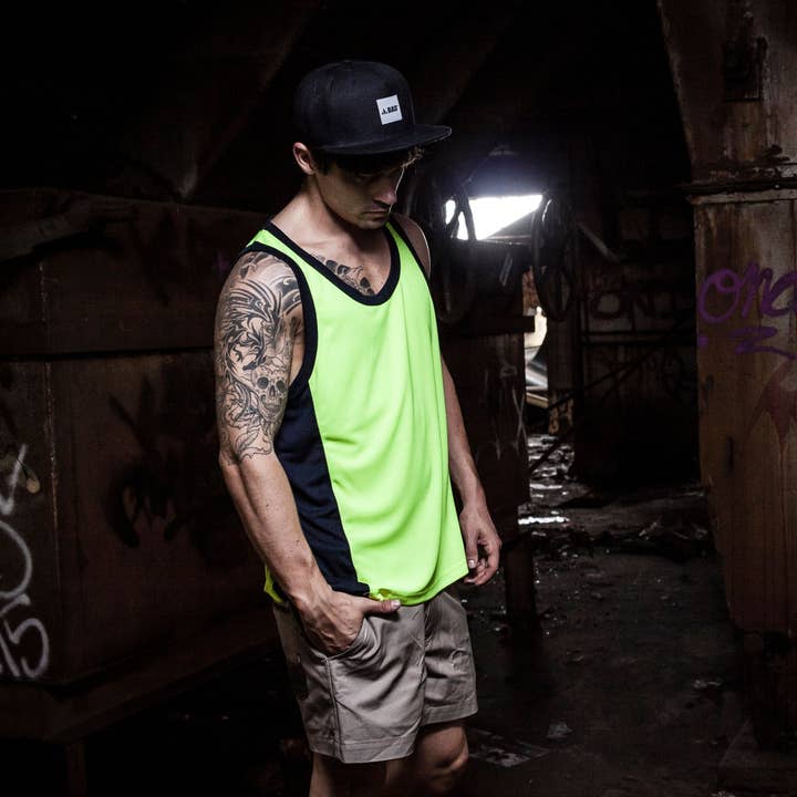 BAD WORKWEAR - Wholesale Tank top – Men's - BAD® HI-VIS SINGLET1
