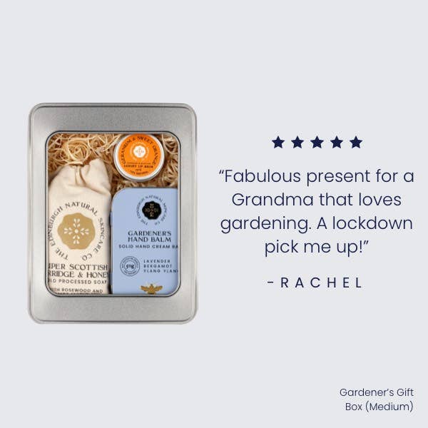 The Edinburgh Natural Skincare Company – wholesale Bad- och kroppsvårdsset – Medium lyxig presentlåda för trädgårdsmästare2