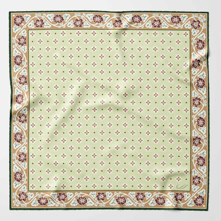 Elizabetta Made in Italy USA - Venta al por mayor Bufanda - Unisex - Ducati - Pañuelo de seda enrollado a mano, color verde