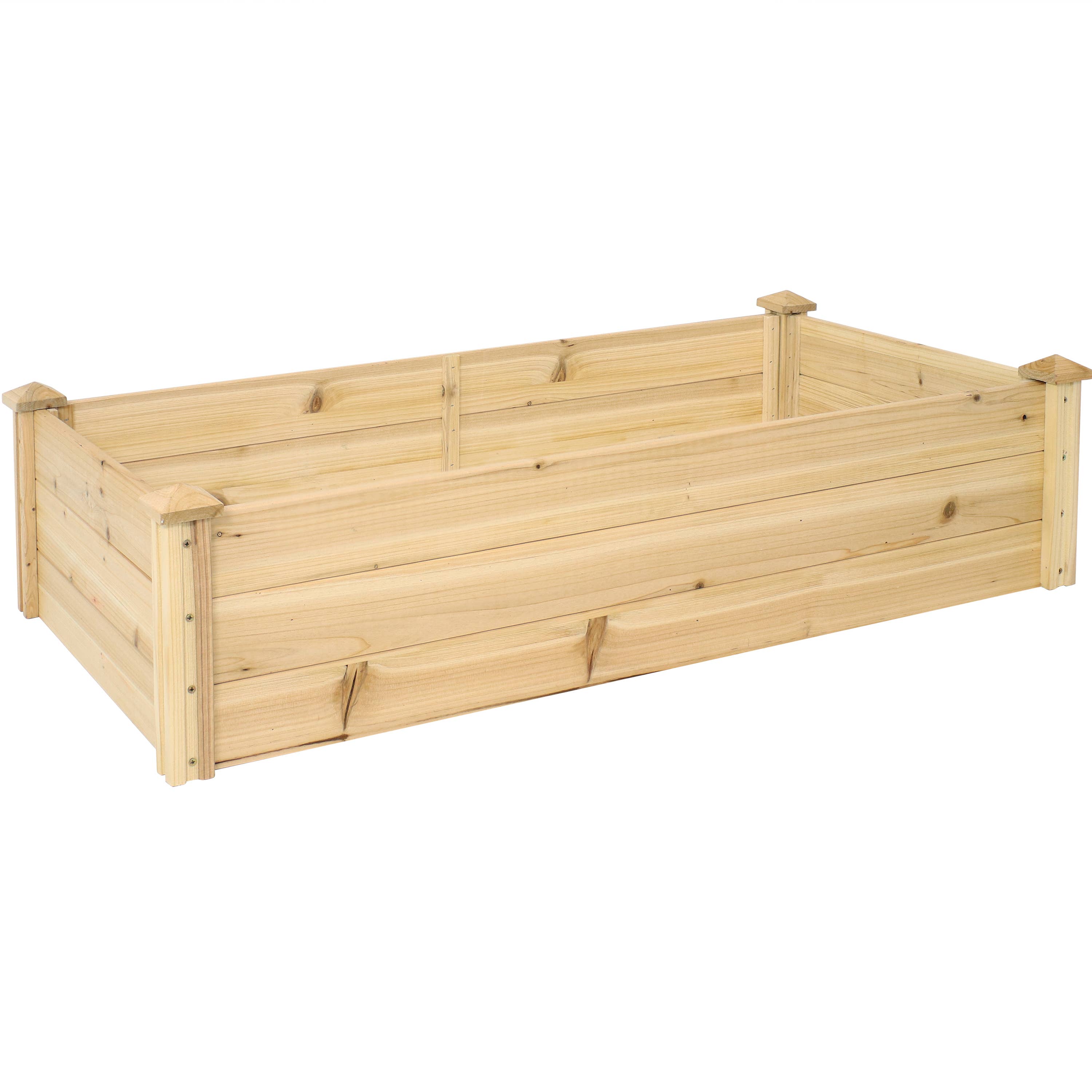 Sunnydaze Decor - Vente Jardinière - Carré de Jardin surélevé en Bois - 24 x 48,25 po - Naturel1