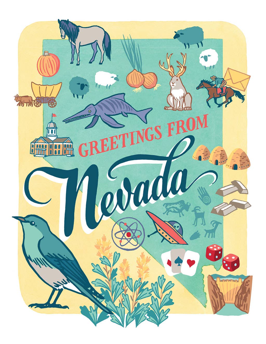 Anagram Press - Vendita all'ingrosso Biglietti di auguri generici - Carta di Stato del Nevada1