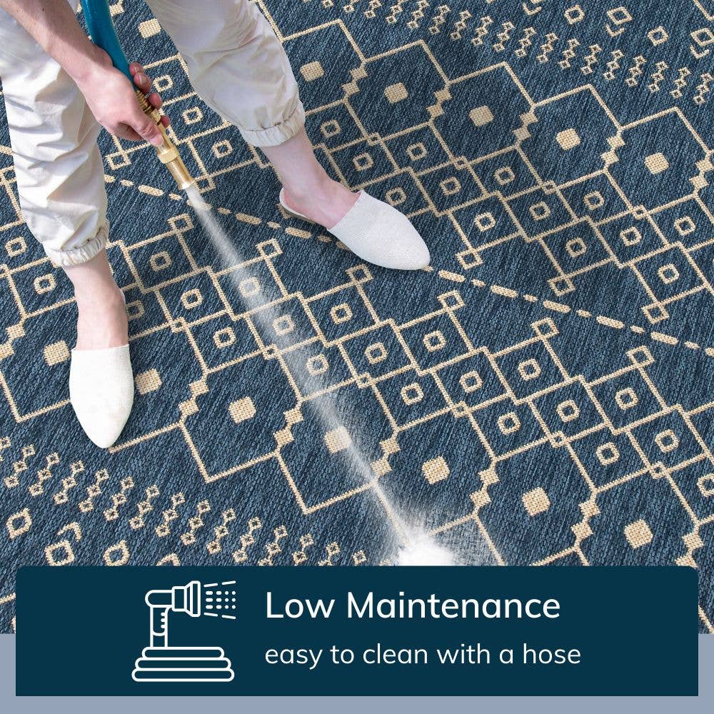 Well Woven - Wholesale Area Rug - Nord Moroccan Tribal Indoor Outdoor Blue Flatweave Rug2