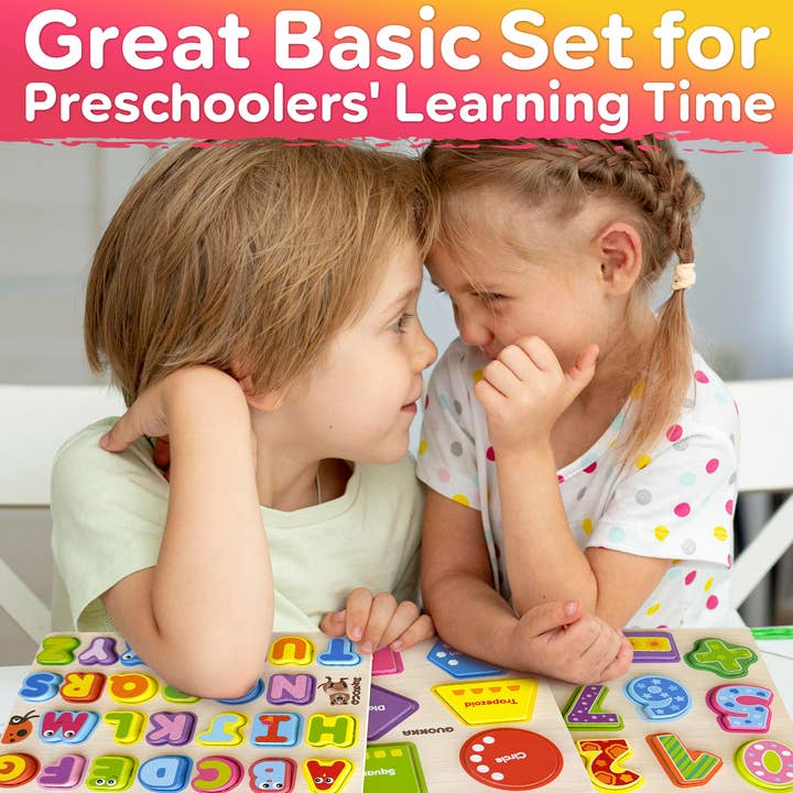 QUOKKA - Wholesale Puzzle - Kids - Montessori Chunky Wooden Puzzles | 3xSET5