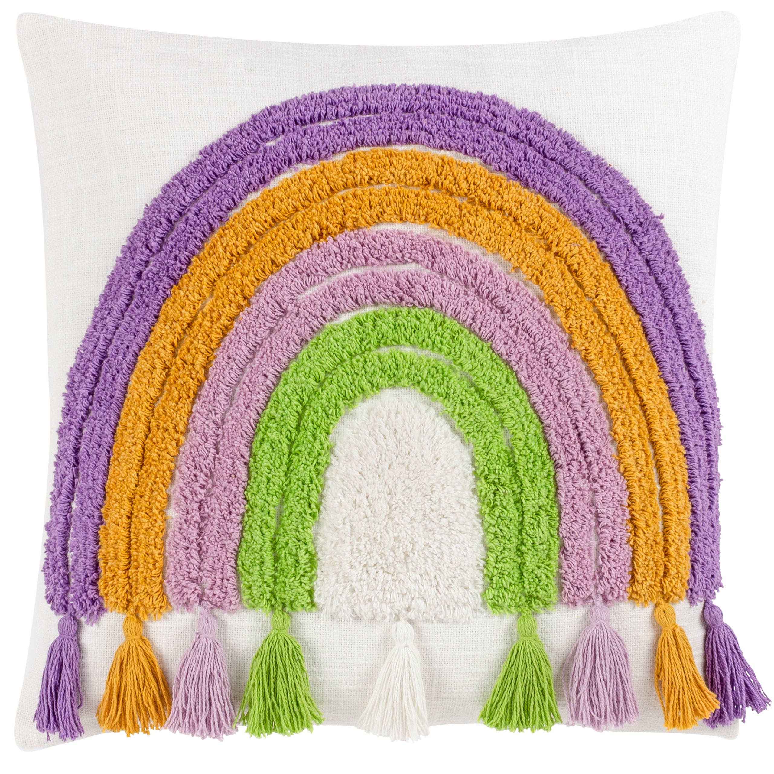 Rainbow Tassels Cotton Tufted Cushion Multicolour for wholesale on Faire1