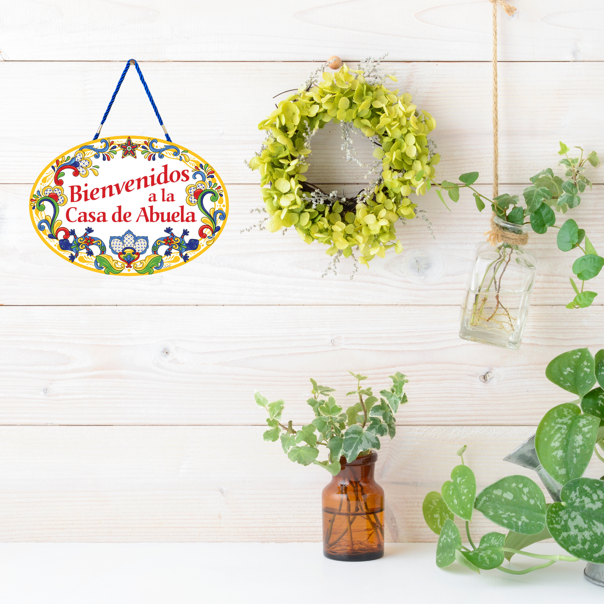 European Heritage Gifts - Wholesale Sign - Bienvenidos A La Casa De Abuela Decorative Ceramic Door Sign2