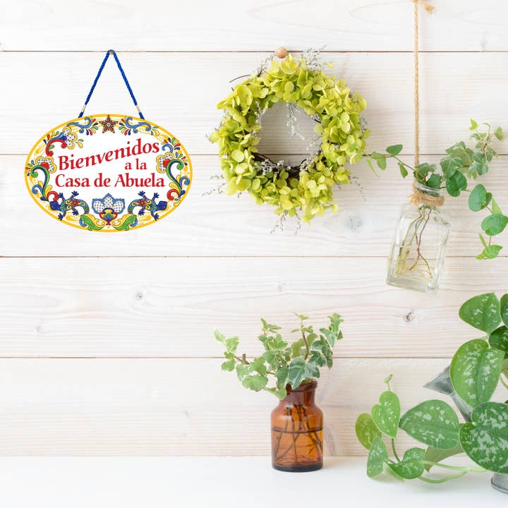 European Heritage Gifts - Wholesale Sign - Bienvenidos A La Casa De Abuela Decorative Ceramic Door Sign2