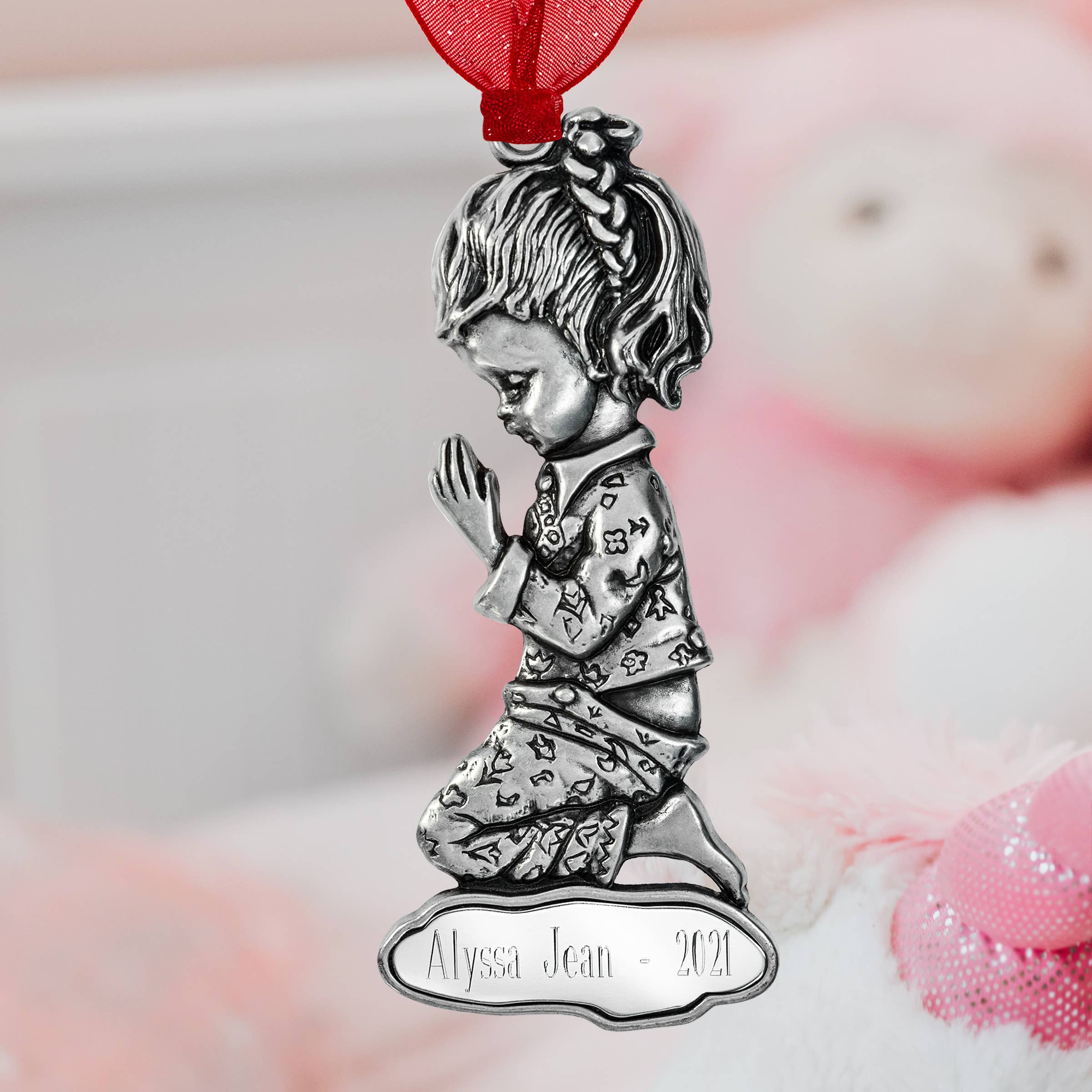 Gloria Duchin - Wholesale Ornament - Pewter Praying Girl Ornament1