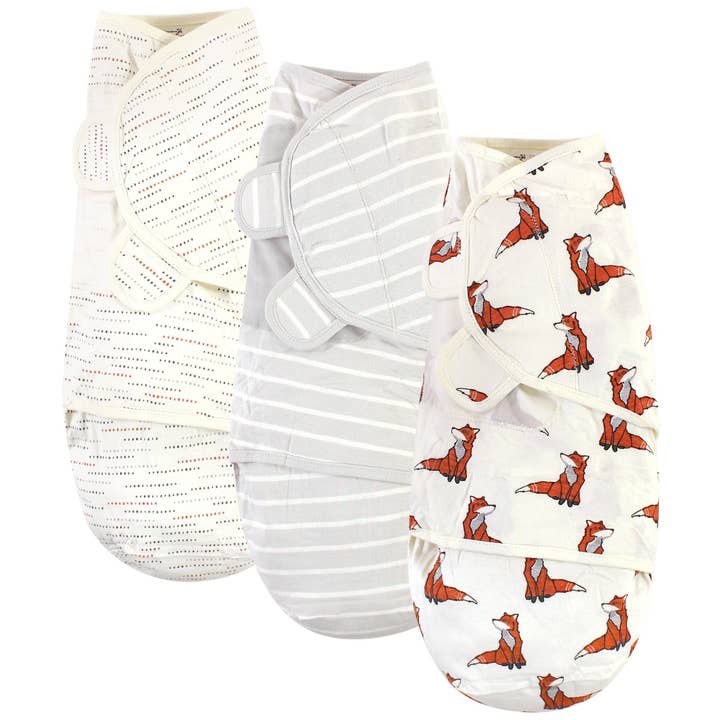 Touched by Nature Organic Cotton Swaddle Wraps, Boho Fox for wholesale by BabyVision