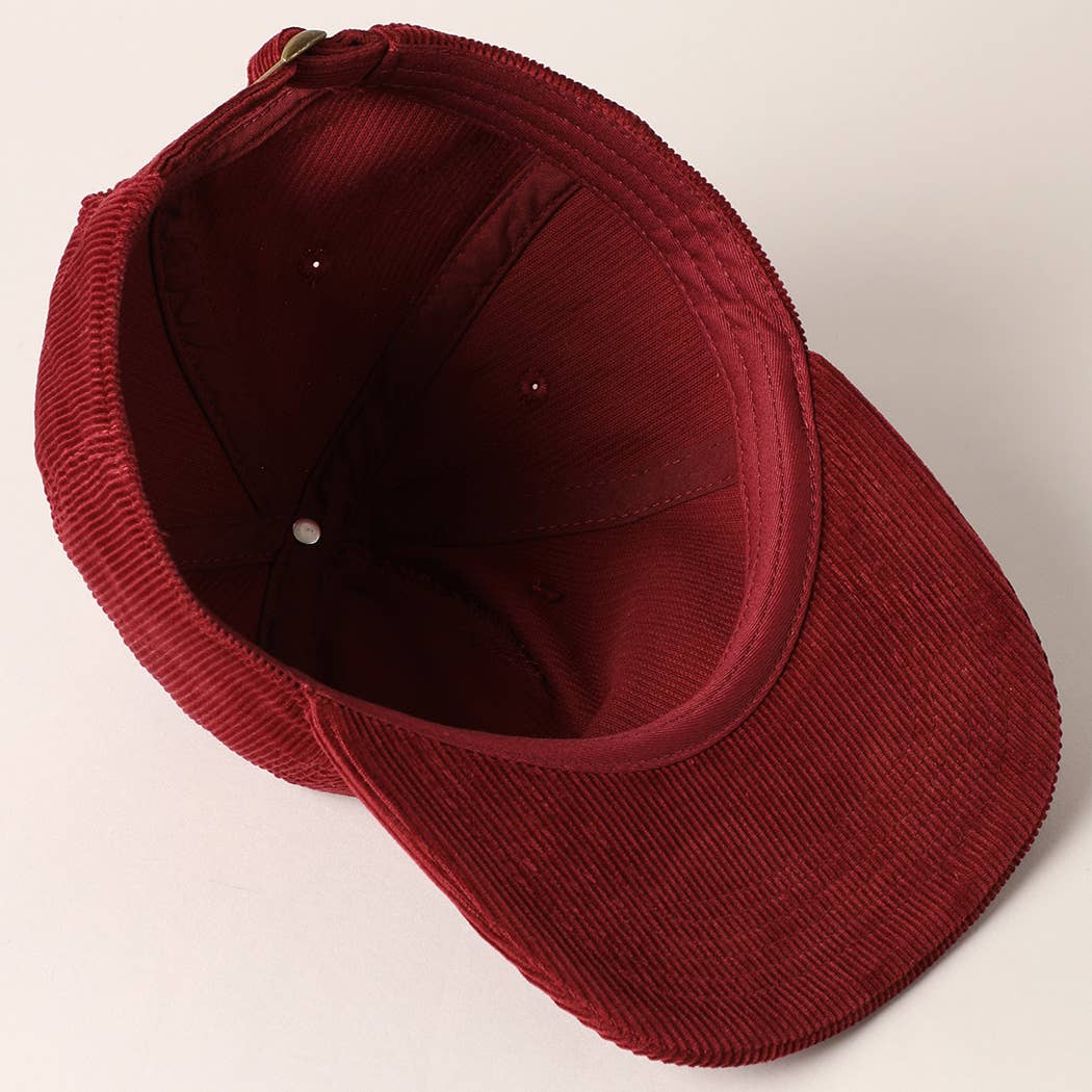 Fashion City – wholesale Baseball cap – Women's – Plain Corduroy Flat Brim Snapback Cap Baseball Hat8