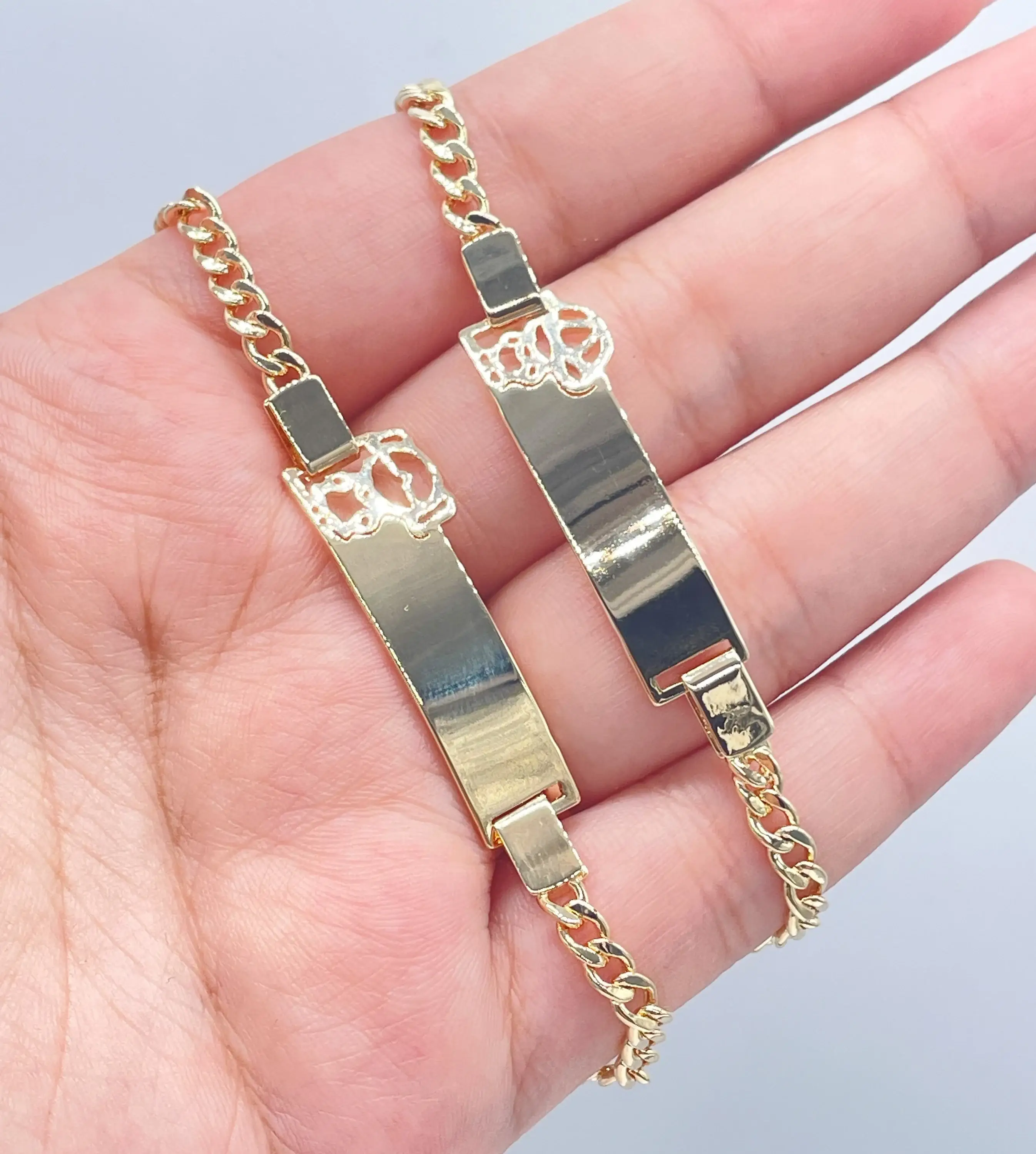 Milie - Wholesale Bangle Bracelet - Kids & Baby - 18k GF Cuban Link Children's ID Bracelet1