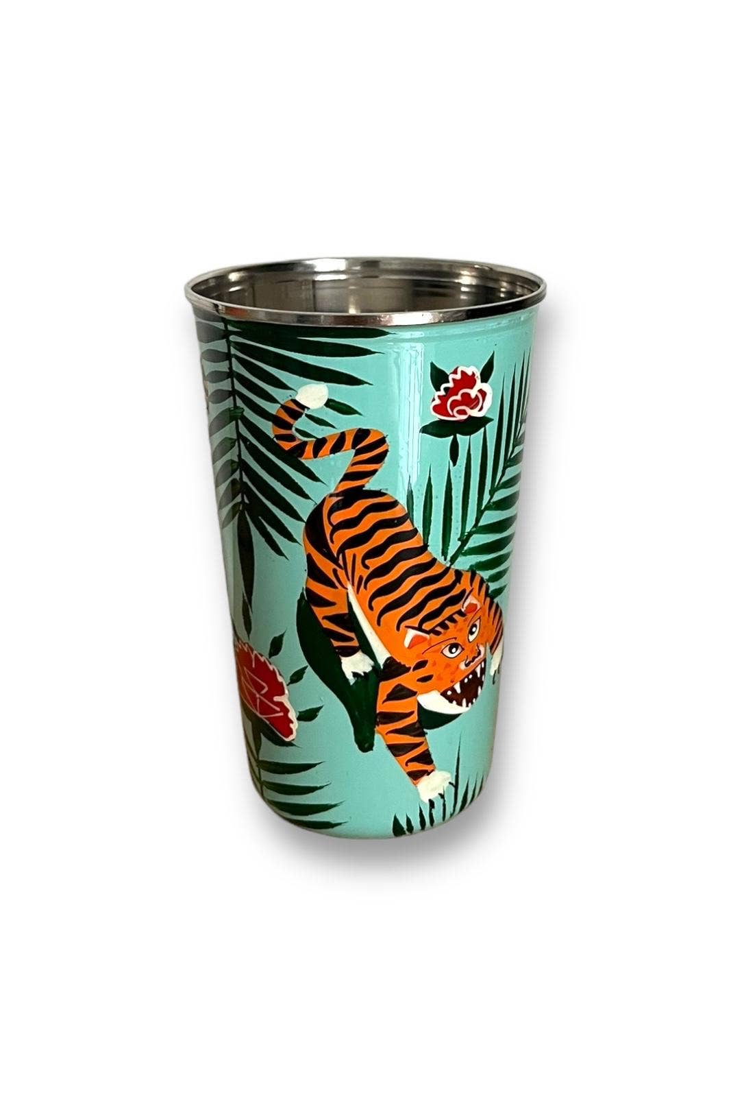Curiosity Lab - Wholesale Drinking Glass/Cup - Hand-painted food-grade stainless steel tumbler Srinagar Grand23