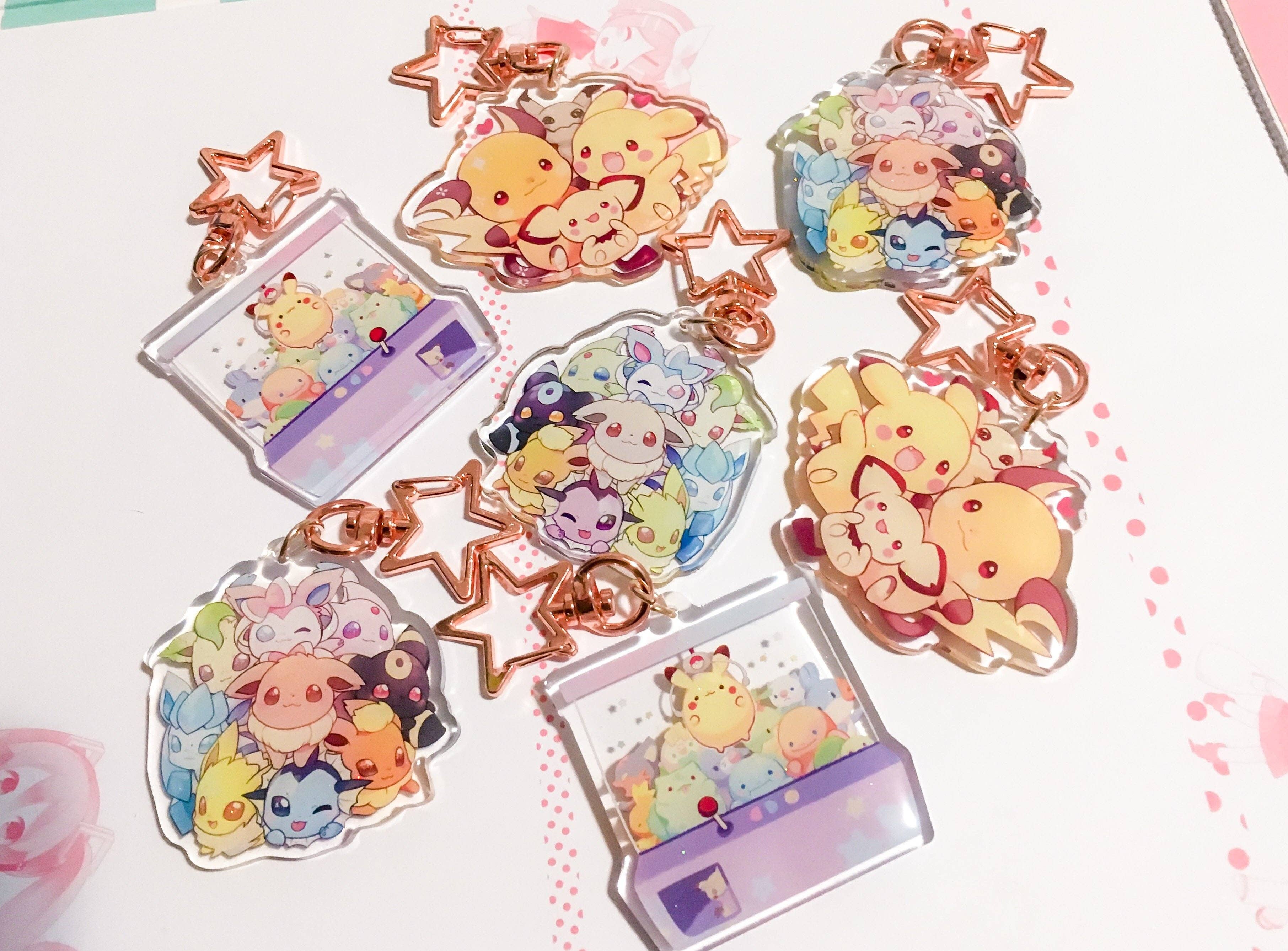 ToasterKiwi - Vendita all'ingrosso Portachiavi - Donna - Ciondoli Eeveelution (acrilico trasparente da 5,1 cm)2