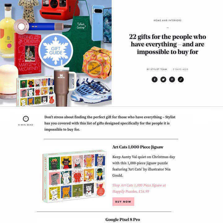 Happily Puzzles - Wholesale Puzzle – Adult - Art Cats by Nia Gould - 1,000 piece premium puzzle5