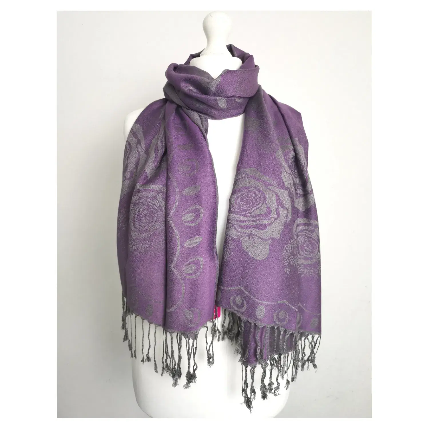 Superbia - Wholesale Scarf - Women's - Super Soft Reversible Pashmina Scarf /Shawl -Roses 1886