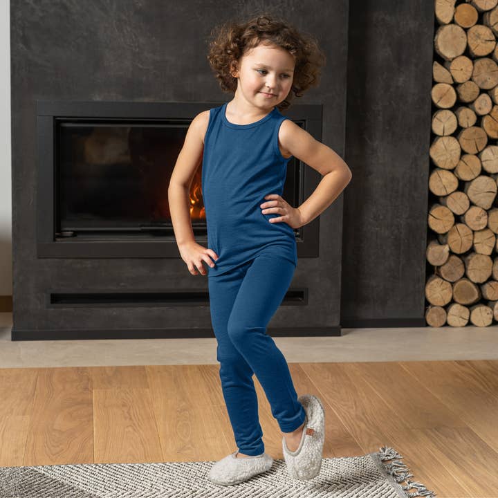 Kids Merino 160 Set of Tank Top & Bottom Denim for wholesale by menique