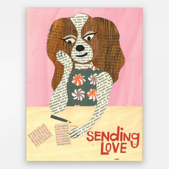 Sending Love Dog Card for wholesale by Paste