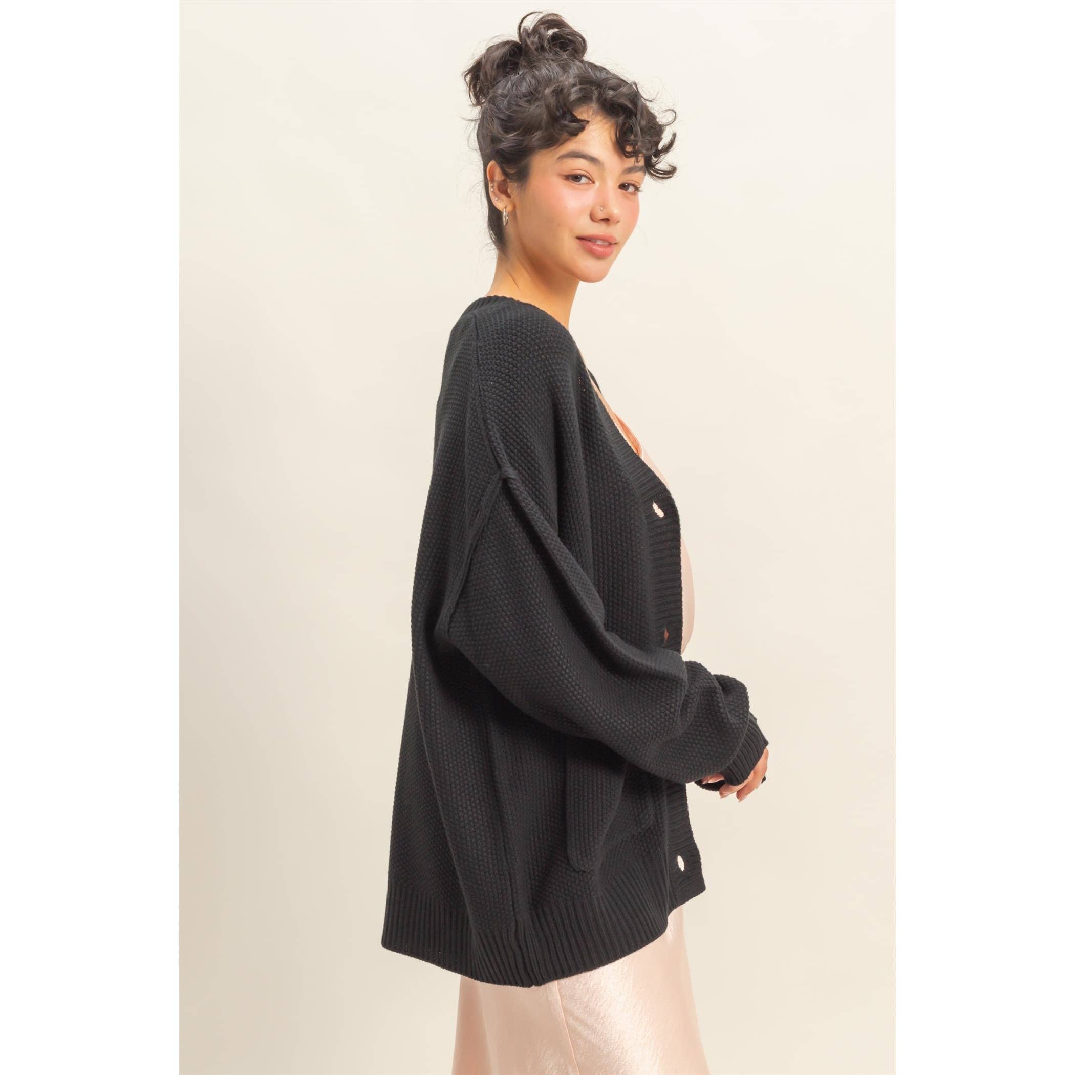 Double Zero - Vendita all'ingrosso Cardigan - Donna - Cardigan oversize con bottoni "Charm Them All"6