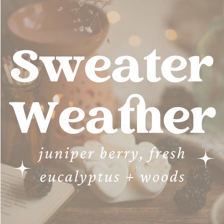 Sweater Weather Scented Heart Clamshell Soy Wax Melts for wholesale by Meleri and Maple Co