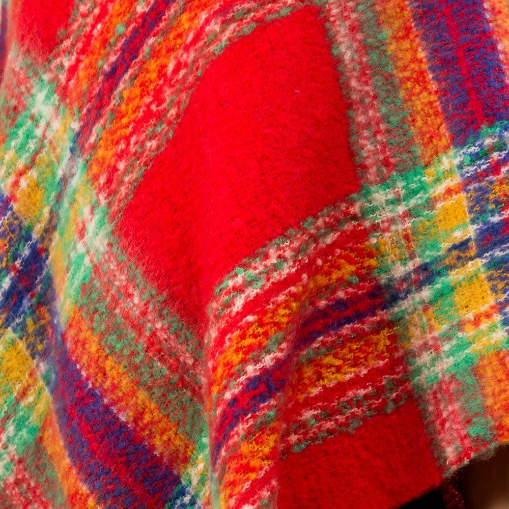 Sensibling Corp. - Wholesale Poncho - Dames - Poncho met Geruite Franjerand15