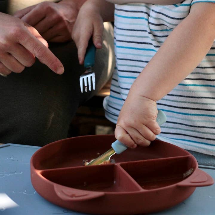 Soina - Wholesale Flatware Set - Kids & Baby - Cutlery set fork/spoon/knife (Grey P./Blue no5