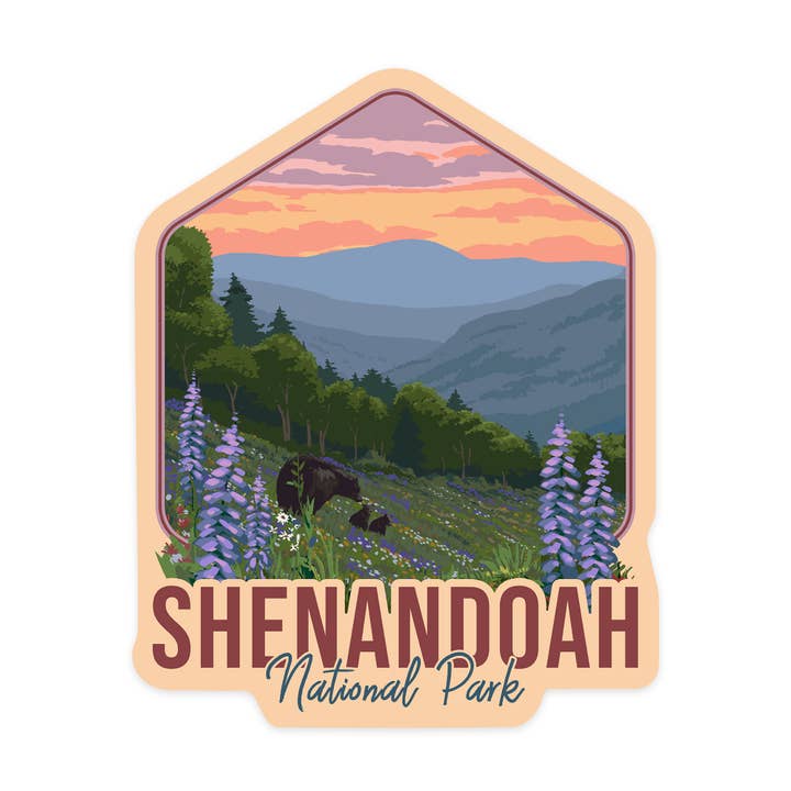 Lantern Press - Wholesale Sticker - Vinyl Sticker Shenandoah National Park, Virginia, Bear an…