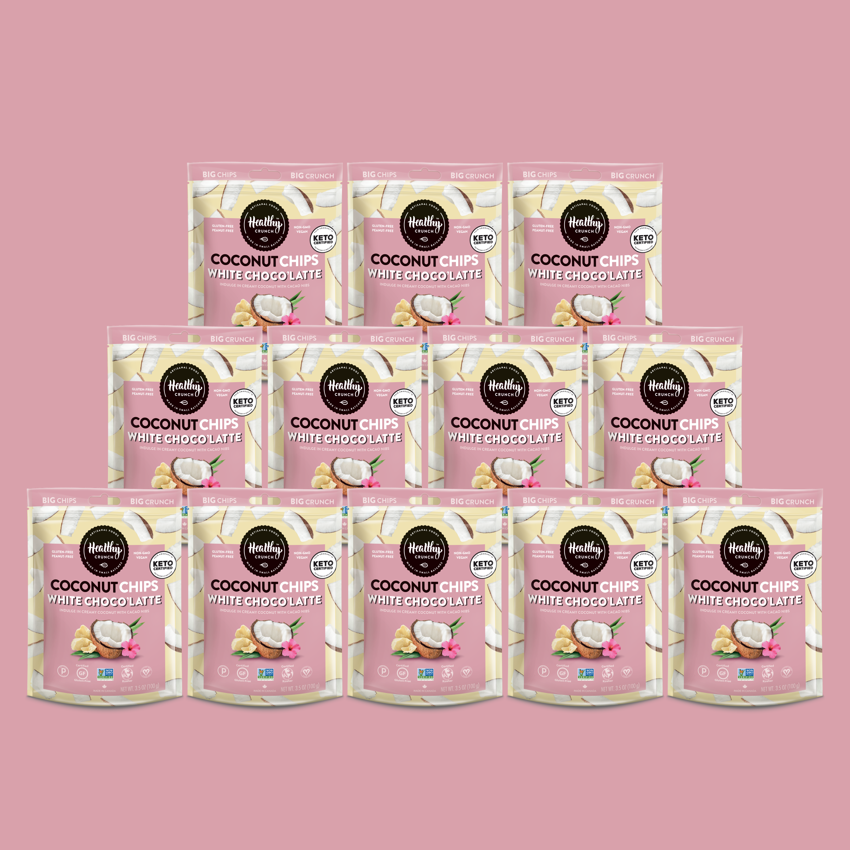 Healthy Crunch - Wholesale Chips - White Choco'Latte Coconut Chips10