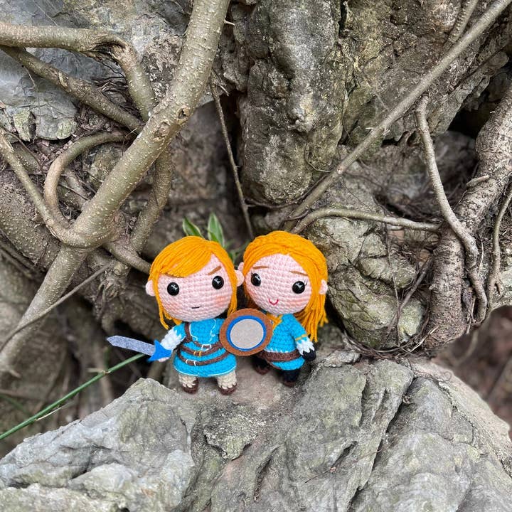 Crochet Doll With Yellow Hair, Funny Doll Decoration for wholesale by TOMOPOD LLC