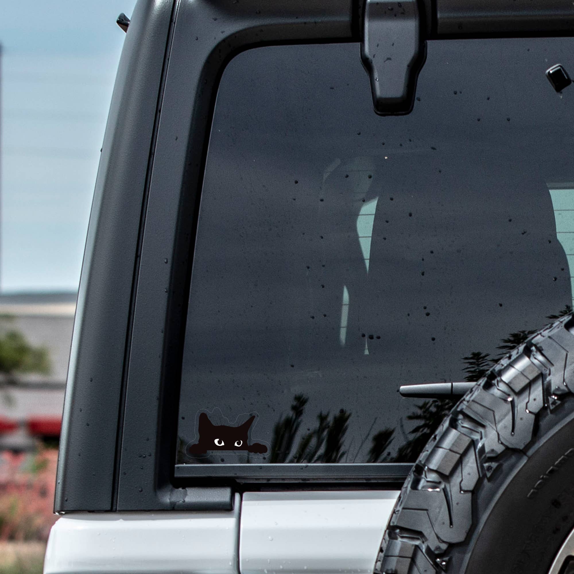 Juju and Moxie – wholesale Sticker – Sneaky Kitty Cat Cute Clear High Quality Vinyl Sticker3