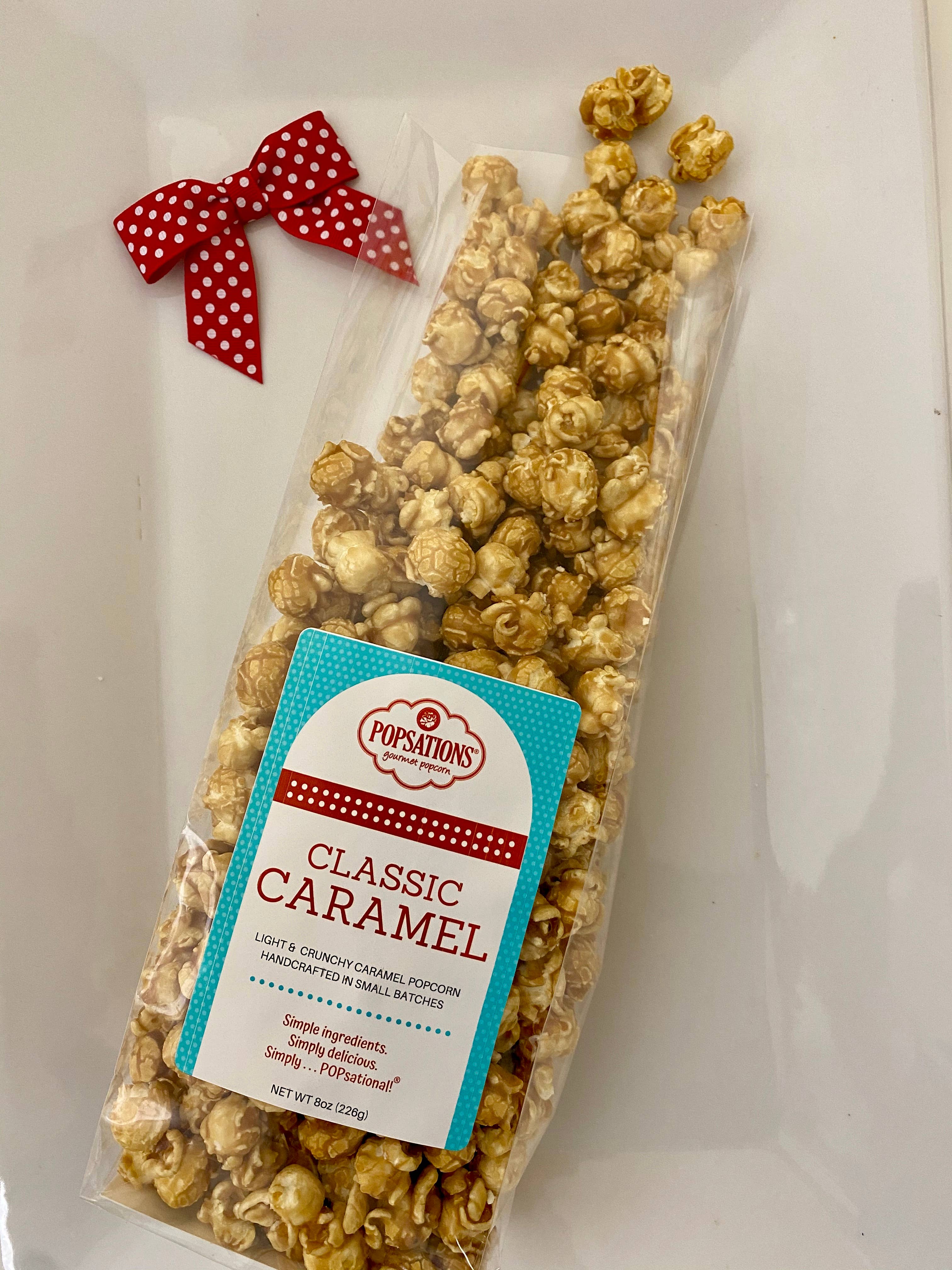 Popsations Popcorn Company - Wholesale Popcorn - Caramel Popcorn 8oz Ribbon Bag16