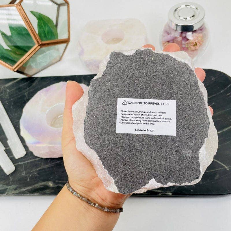 Rock Paradise – wholesale Ljushållare – Angel Aura Rose Quartz Kristall Ljusstake8