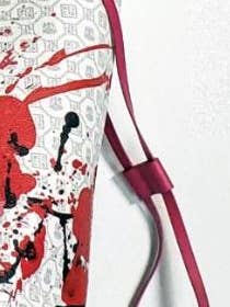 Pangborn Handbag and Clutch - Red Poppies on Pearl for wholesale by Pangborn Collection