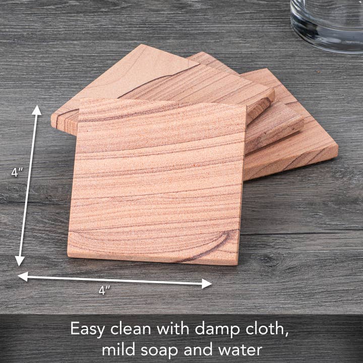 CounterArt/Highland Home/Thirstystone/CoasterStone - Wholesale Coasters - Thirstystone Natural Sandstone Coaster 4 Pack