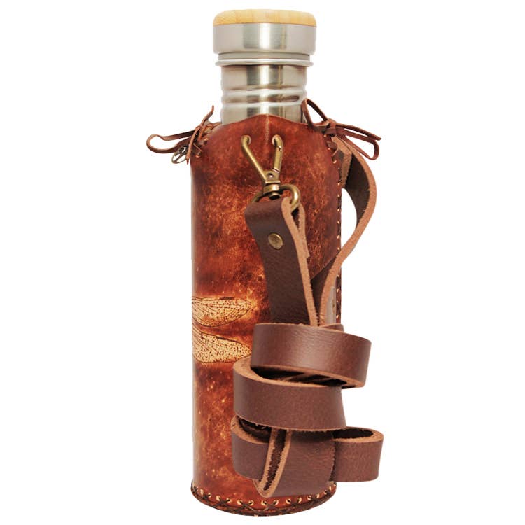 Vesica - Venta al por mayor Botelleros - Soporte para botellas de agua de lujo con forma de libélula, color marrón3